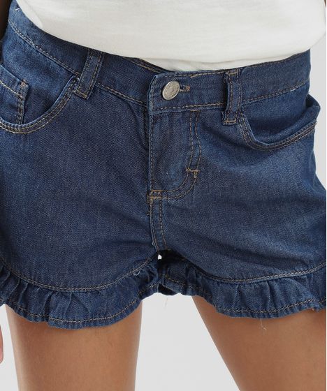 short jeans com babado
