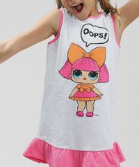 Camisola-Infantil-LOL-Surprise-com-Glitter-e-Babado-Sem-Manga-Cinza-Mescla-Claro-9348484-Cinza_Mescla_Claro_4