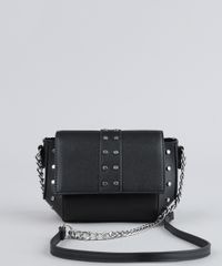 Bolsa-Feminina-Transversal-com-Tachas-e-Alca-de-Corrente-Preta-9360784-Preto_1