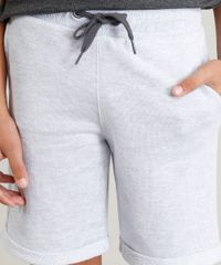 Bermuda-Infantil-Basica-em-Moletom-com-Bolsos-Cinza-Mescla-Claro-9260488-Cinza_Mescla_Claro_4