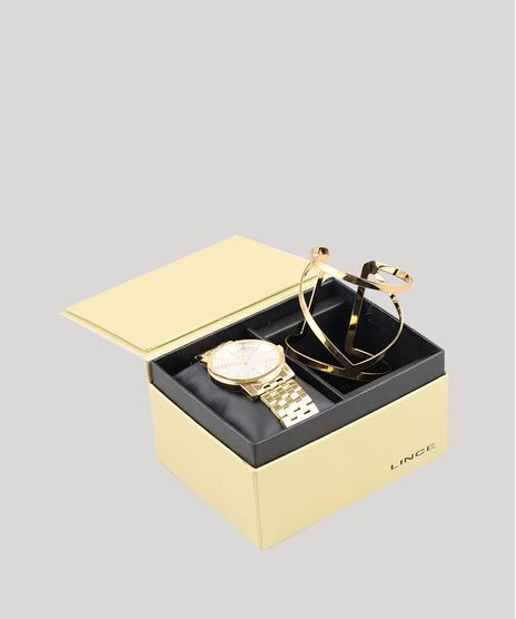 Kit-de-Relogio-Analogico-Lince-Feminino---Bracelete---LRG4513L-KU67S1KX-Dourado-9169822-Dourado_1