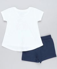 Conjunto-Infantil-Pequena-Sereia-Ariel-de-Blusa-Manga-Curta-Off-White---Short-em-Moletom-Azul-Marinho-9419577-Azul_Marinho_2