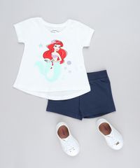 Conjunto-Infantil-Pequena-Sereia-Ariel-de-Blusa-Manga-Curta-Off-White---Short-em-Moletom-Azul-Marinho-9419577-Azul_Marinho_3