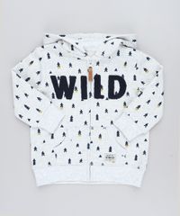 Blusao-Infantil-Estampado--Wild--com-Capuz-em-Moletom-Cinza-Mescla-Claro-9358127-Cinza_Mescla_Claro_1