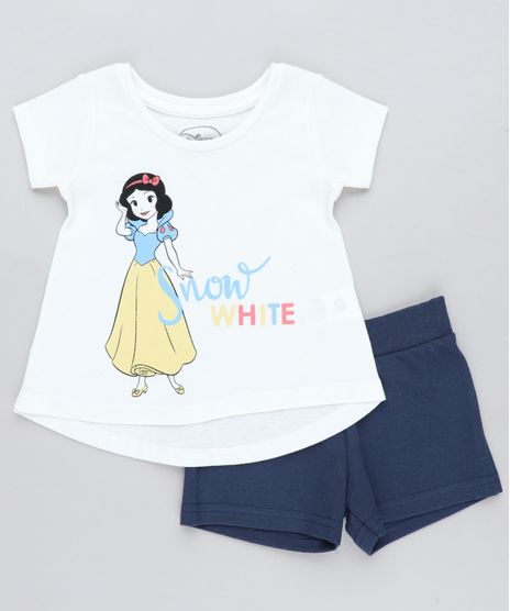 Conjunto-Infantil-Branca-de-Neve-de-Blusa-Manga-Curta-Off-White---Short-em-Moletom-Azul-Marinho-9419578-Azul_Marinho_1