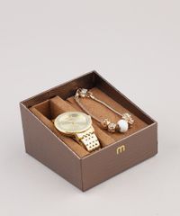 Kit-de-Relogio-Analogico-Mondaine-Feminino---Pulseira---53656LPMVDE1KB-Dourado-9507640-Dourado_1