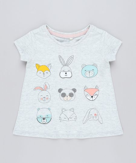 Blusa-Infantil-com-Estampa-Interativa-de-Bichos-Manga-Curta-Decote-Redondo-Cinza-Mescla-Claro-9428229-Cinza_Mescla_Claro_1