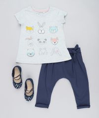 Blusa-Infantil-com-Estampa-Interativa-de-Bichos-Manga-Curta-Decote-Redondo-Cinza-Mescla-Claro-9428229-Cinza_Mescla_Claro_3