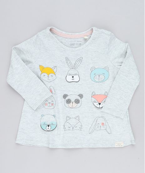 Blusa-Infantil-com-Estampa-Interativa-de-Bichos-Manga-Longa-Decote-Redondo-Cinza-Mescla-Claro-9428257-Cinza_Mescla_Claro_1