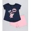 Conjunto-Infantil-Boo-Monstros-S-A--de-Blusa-Manga-Curta-Azul-Marinho---Short-em-Moletom-Rosa-9419576-Rosa_1