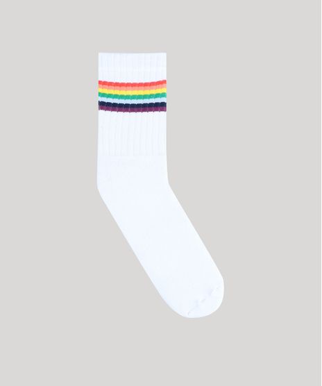 Meia-Masculina-Carnaval-Cano-Longo-Divertida-com-Estampa-Arco-Iris-Branca-9076231-Branco_1
