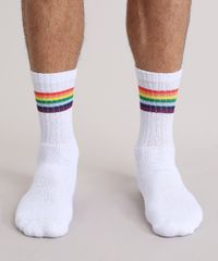 Meia-Masculina-Carnaval-Cano-Longo-Divertida-com-Estampa-Arco-Iris-Branca-9076231-Branco_4