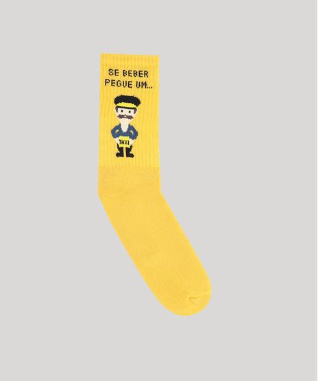 Meia-Masculina-Carnaval-Cano-Longo-Divertida--Se-Beber-Pegue-um-Taxi--Amarela-9477265-Amarelo_1