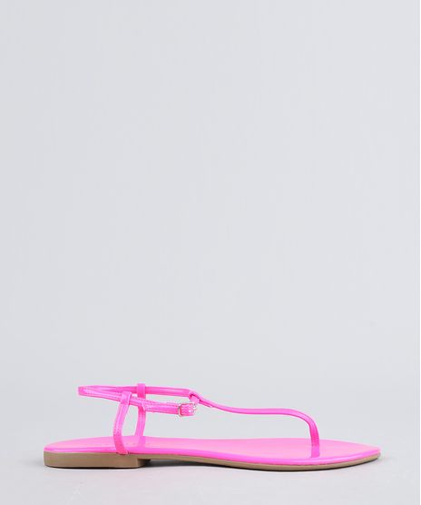 Rasteira-Feminina-em-Verniz-Rosa-Neon-9467151-Rosa_Neon_1