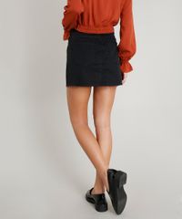 Saia-de-Sarja-Feminina-com-Ziper-de-Argola-Preta-9406099-Preto_2