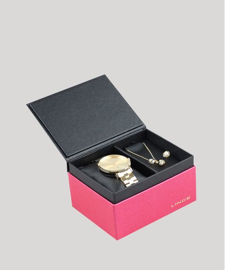 Kit-de-Relogio-Analogico-Lince-Feminino---Brinco---Colar---LRGJ074L-KD48C2KX-Dourado-9401143-Dourado_1