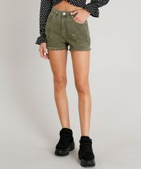 Short-de-Sarja-Feminino-Vintage-Destroyed-Verde-Militar-9470051-Verde_Militar_1