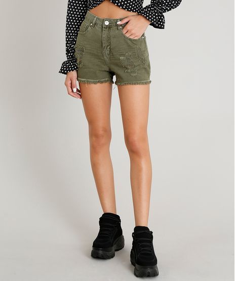 Short-de-Sarja-Feminino-Vintage-Destroyed-Verde-Militar-9470051-Verde_Militar_1