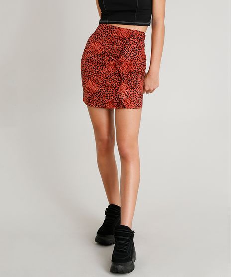 Saia-Feminina-Curta-Estampada-Animal-Print-com-Babado-Cobre-9365142-Cobre_1