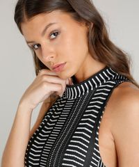Vestido-Feminino-Curto-em-Jacquard-Sem-Manga-Gola-Alta-Preto-9473784-Preto_4