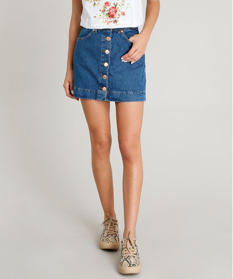 Saia-Jeans-Feminina-com-Botoes-Azul-Escuro-9463409-Azul_Escuro_1
