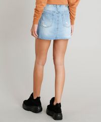 Saia-Jeans-Feminina-Destroyed-com-Ziper-de-Argola-Azul-Claro-9406097-Azul_Claro_2