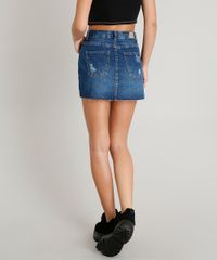 Saia-Jeans-Feminina-Destroyed-com-Ziper-de-Argola-Azul-Escuro-9406098-Azul_Escuro_2