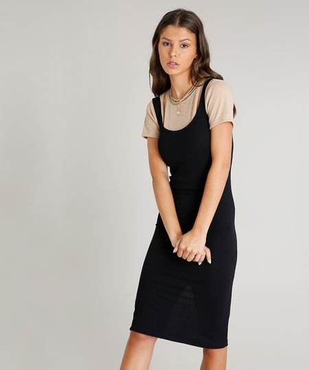 Vestido-Feminino-Midi-Canelado-com-Fenda-Alca-Media-Preto-9445876-Preto_1