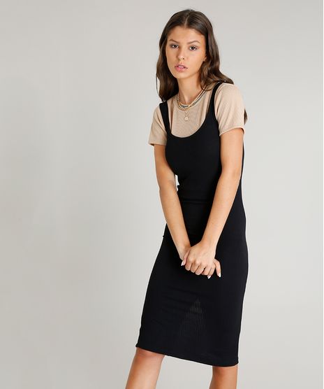 Vestido-Feminino-Midi-Canelado-com-Fenda-Alca-Media-Preto-9445876-Preto_1