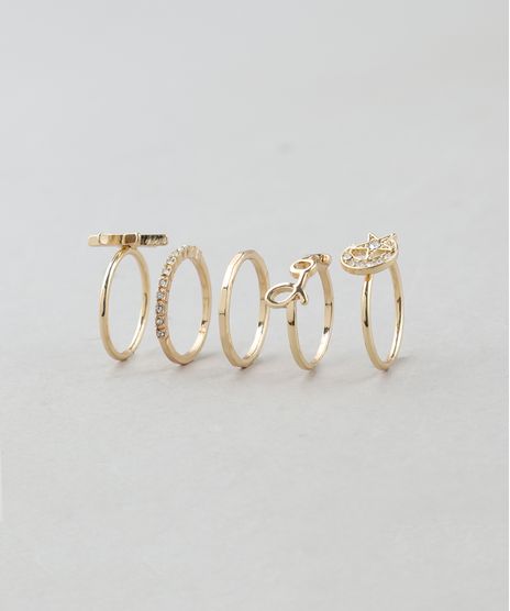 Kit-de-5-Aneis-Femininos-com-Strass-Dourado-9413282-Dourado_1