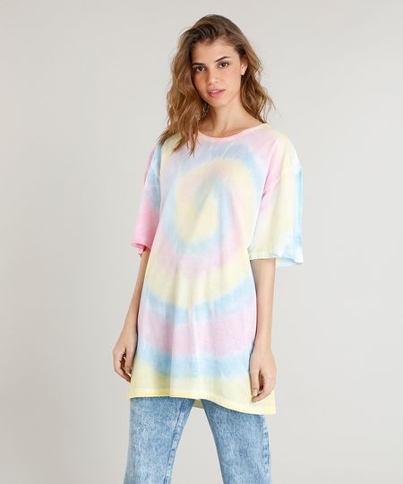 T-shirt-Longa-Feminina-Mindset-Tie-Dye-Estampada-Manga-Curta-Amarelo-Claro-9510064-Amarelo_Claro_1 T-shirt-Longa-Feminina-Mindset-Tie-Dye-Estampada-Manga-Curta-Amarelo-Claro-9510064-Amarelo_Claro_1