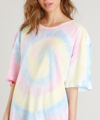 T-shirt-Longa-Feminina-Mindset-Tie-Dye-Estampada-Manga-Curta-Amarelo-Claro-9510064-Amarelo_Claro_4