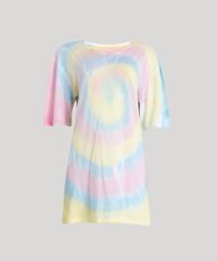 T-shirt-Longa-Feminina-Mindset-Tie-Dye-Estampada-Manga-Curta-Amarelo-Claro-9510064-Amarelo_Claro_5