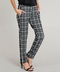 Calca-Feminina-Xadrez-com-Vivo-Lateral-e-Barra-Dobrada-Preta-9361039-Preto_1