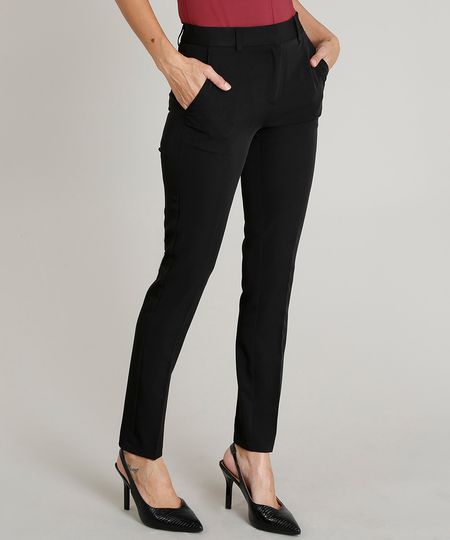 Calça Social Feminina Básica Alfaiatada Preta Menor preço em Calça Social Feminina Básica Alfaiatada Preta