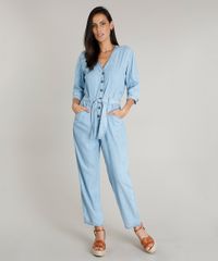 Macacao-Jeans-Feminino-com-Faixa-para-Amarrar-Manga-Curta-Azul-Claro-9463435-Azul_Claro_1