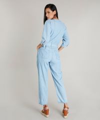 Macacao-Jeans-Feminino-com-Faixa-para-Amarrar-Manga-Curta-Azul-Claro-9463435-Azul_Claro_2