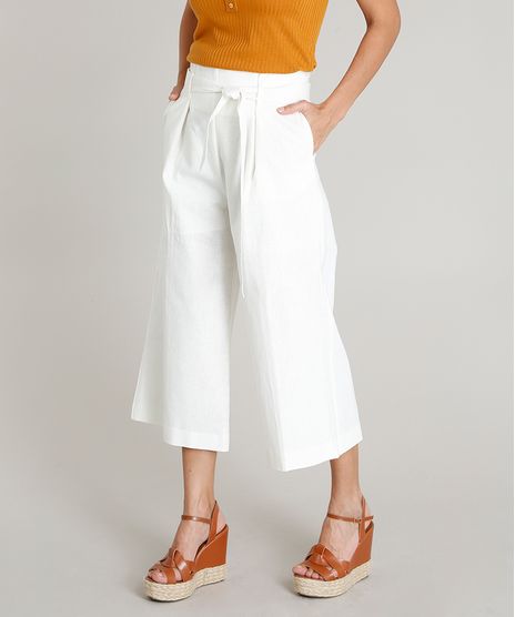 Calca-Pantacourt-Feminina-em-Linho-com-Faixa-para-Amarrar-Off-White-9357653-Off_White_1