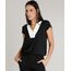 Blusa-Feminina-com-Recorte-Bicolor-Manga-Curta-Decote-V-Preta-9370586-Preto_1