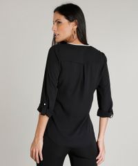 Blusa-Feminina-com-Martingale-Manga-Longa-Decote-V-Preta-9368905-Preto_2