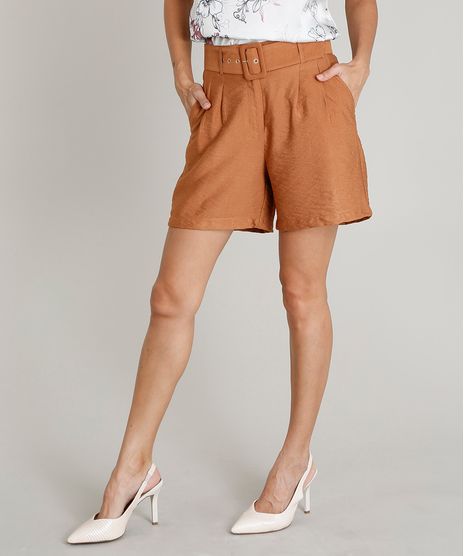 Short-Feminino-Alfaiatado-com-Cinto-Caramelo-9369666-Caramelo_1