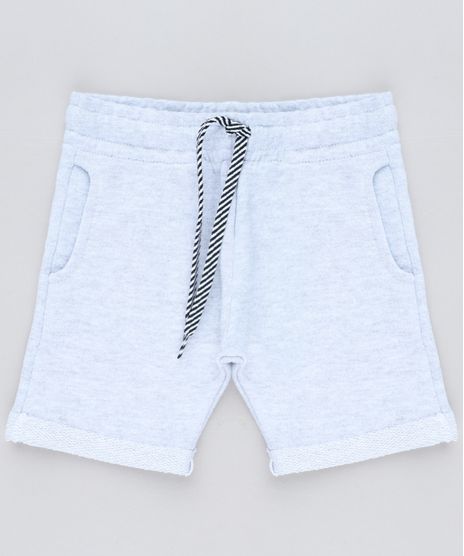 Bermuda-Infantil-em-Moletom-com-Bolsos-Cinza-Mescla-Claro-9262327-Cinza_Mescla_Claro_1