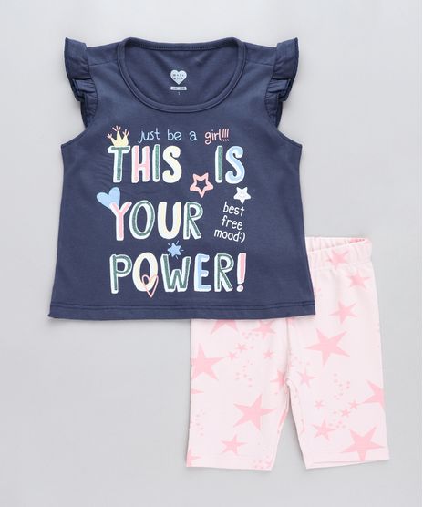 Conjunto-Infantil-de-Regata-com-Babado-Azul-Marinho---Bermuda-Estampada-de-Estrelas-Rosa-Claro-9419907-Rosa_Claro_1