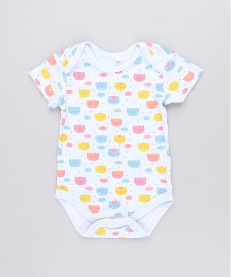 Body-Infantil-Estampado-de-Gatinhos-Manga-Curta-Decote-Redondo-Cinza-Mescla-Claro-9198407-Cinza_Mescla_Claro_1