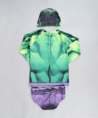 Conjunto-Infantil-Hulk-de-Camiseta-de-Praia---Sunga---Touca-com-Protecao-UV50--Verde-9430865-Verde_2