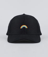 Bone-Feminino-Aba-Curva-com-Bordado-Arco-Iris-Preto-9435905-Preto_1