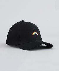 Bone-Feminino-Aba-Curva-com-Bordado-Arco-Iris-Preto-9435905-Preto_2