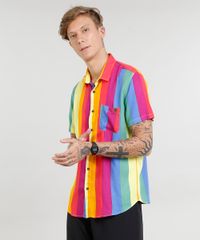 Camisa-Masculina-Carnaval-Arco-Iris-com-Bolso-Manga-Curta-Multicor-9455018-Multicor_1
