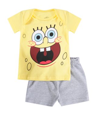 Conjunto-de-Camiseta-Amarela---Bermuda-Bob-Esponja-Cinza-Mescla-8378628-Cinza_Mescla_1