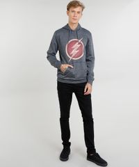 Blusao-Masculino-The-Flash-em-Moletom-com-Capuz-Cinza-Mescla-Escuro-8829280-Cinza_Mescla_Escuro_3